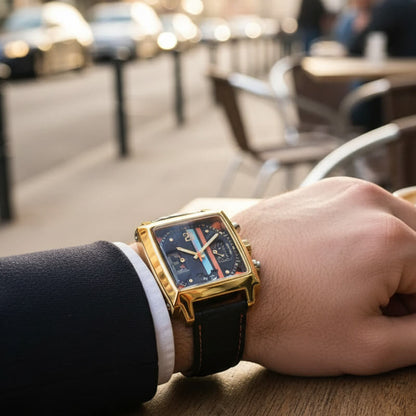 Men’s Square Chronograph Watch – Classic Wristwatch