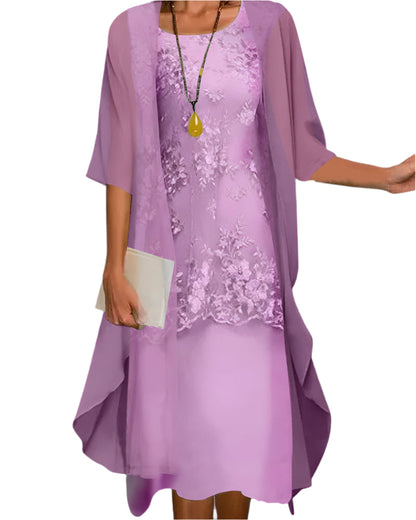 Zandelle | Chic Layered Flowing Midi Wedding Guest Dress for Any Event
