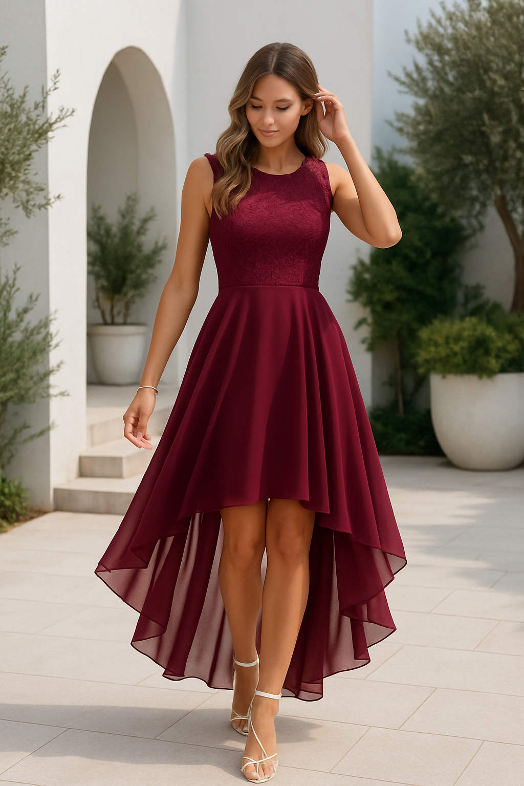 Zaylix | Sleeveless Ruffle Formal Occasion Dress for Women