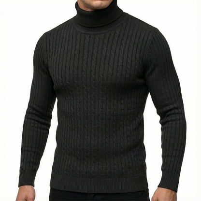 Men's Turtleneck Sweater - Warm Knit Fall Pullover