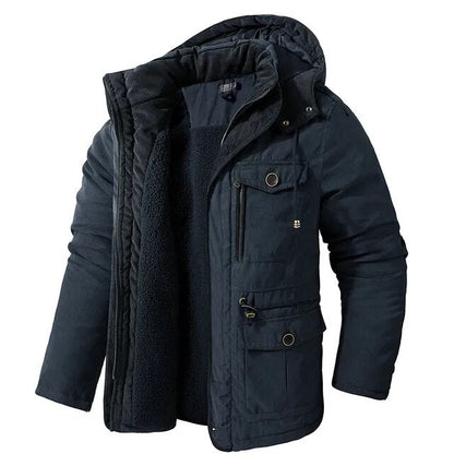 Men's Insulated Hooded Parka Winter Jacket