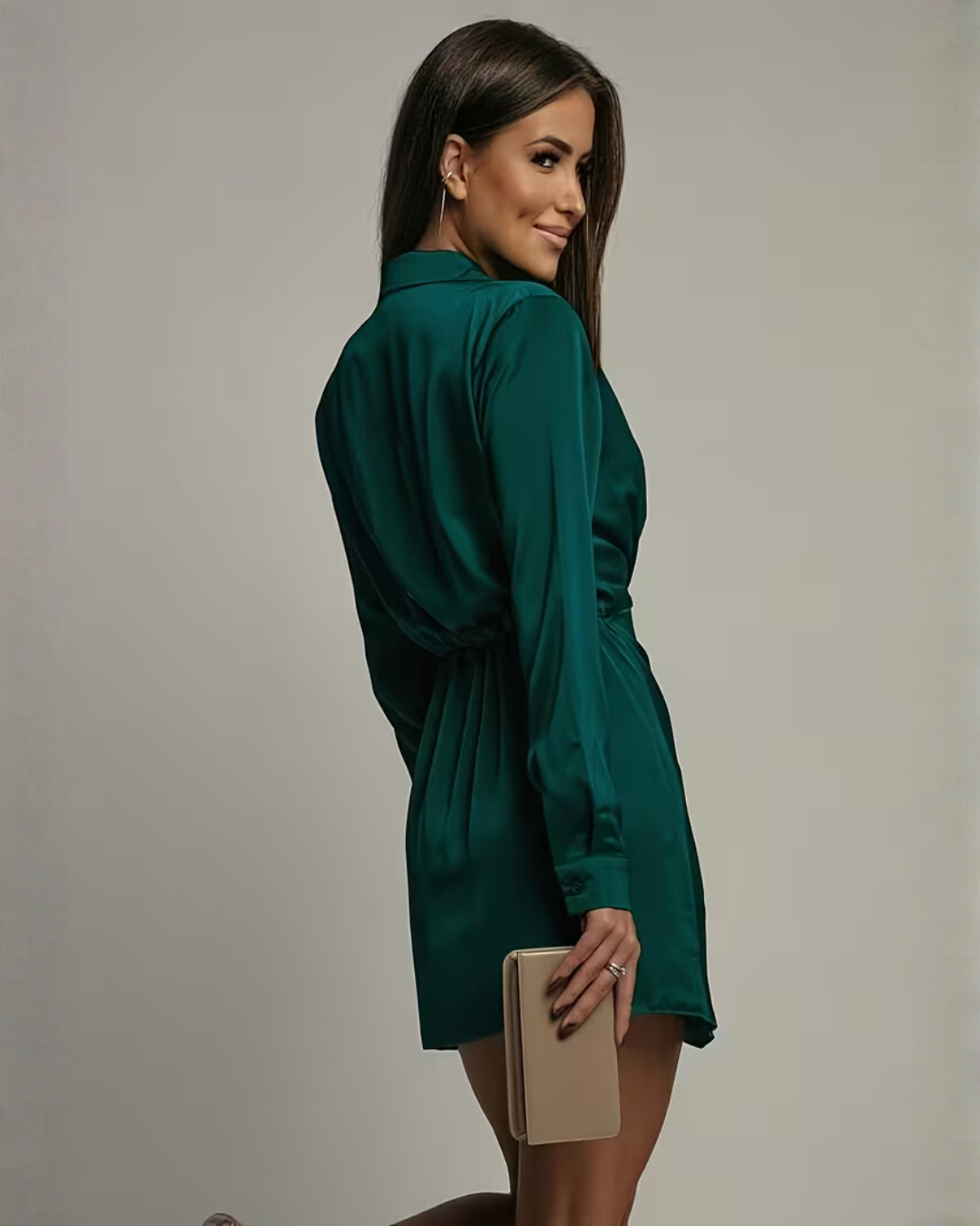 Cazoria | Elegant Sleeve Wrap Wedding Guest Dress Women