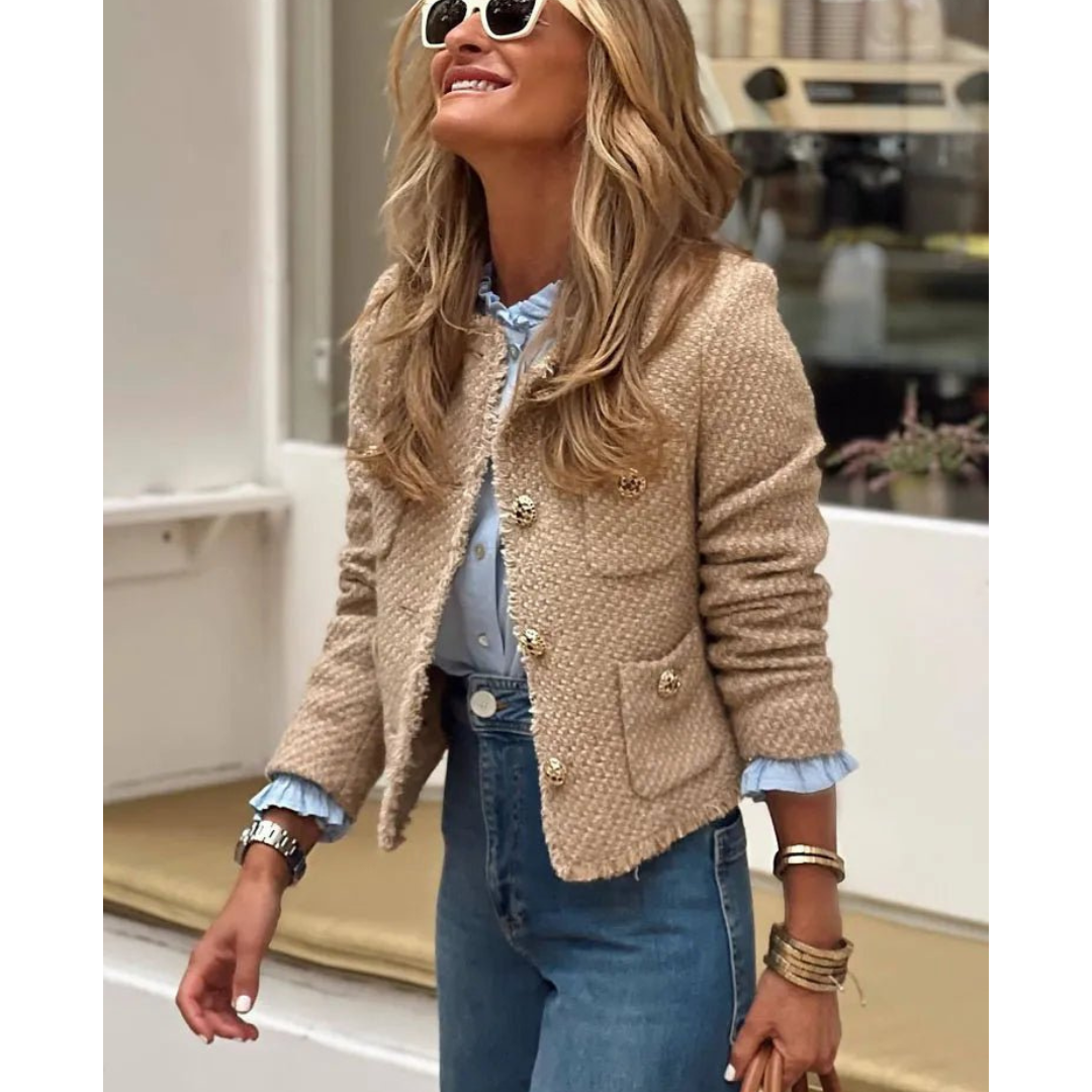 Women's Tweed Jacket - Elegant Tailored Jacket