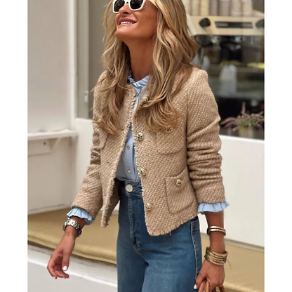 Women's Tweed Jacket - Elegant Tailored Jacket