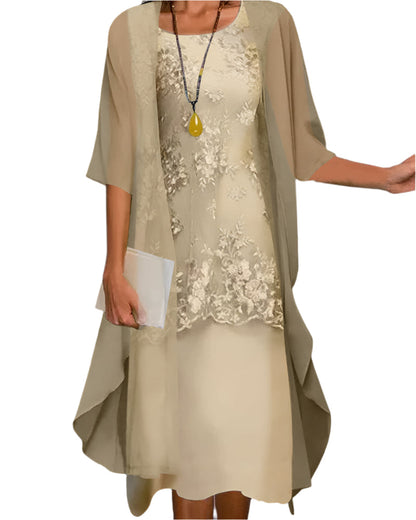 Zandelle | Chic Layered Flowing Midi Wedding Guest Dress for Any Event