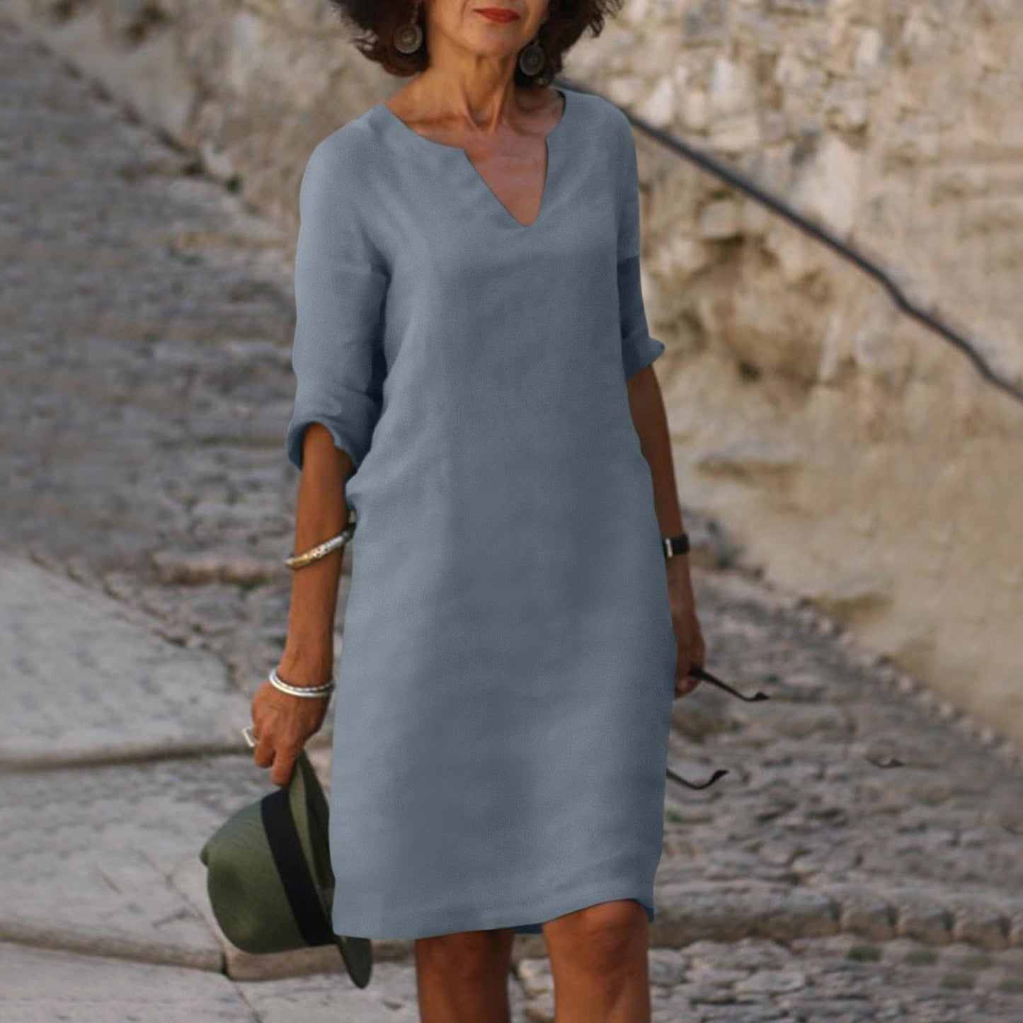 Lorraine | Flattering Breezy Summer Dress with 3/4 Sleeves Design