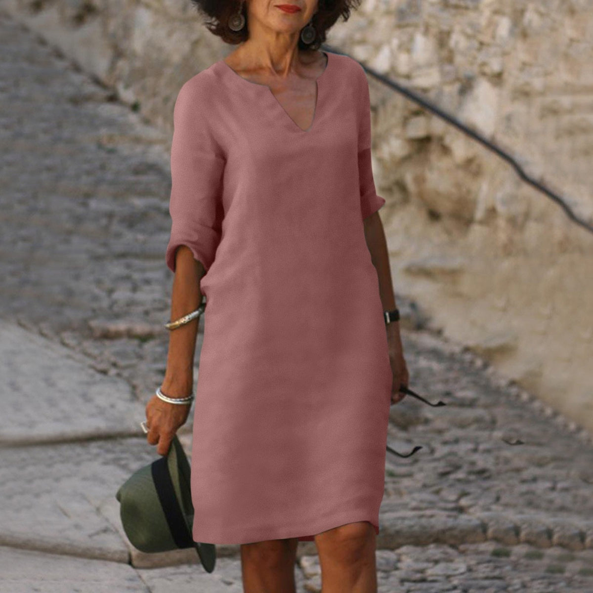 Lorraine | Flattering Breezy Summer Dress with 3/4 Sleeves Design