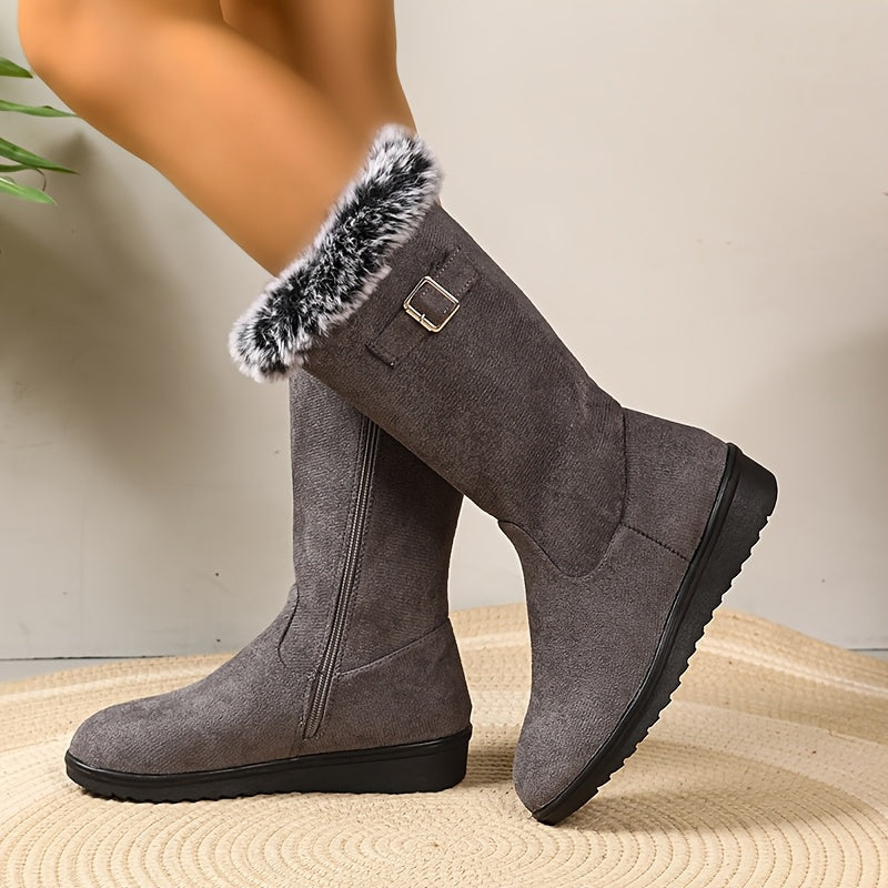 Women's Winter Boots – Cozy Fur-Trimmed Design