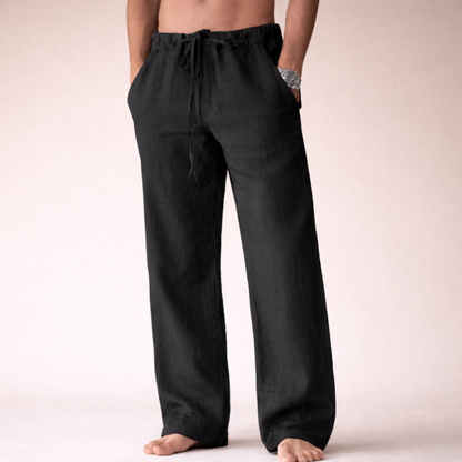 Men's Linen Trousers - Tailored Fit Summer Dress Pants
