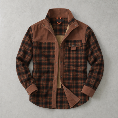 Men's Sherpa Lined Flannel Shirt Jacket - Plaid Field Overshirt