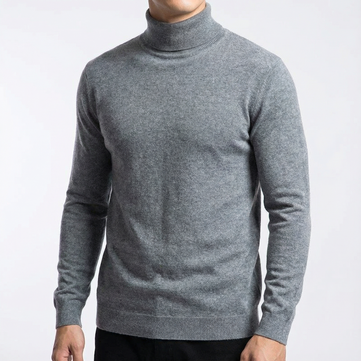 Men's Cashmere Turtleneck Sweater - Soft Knit Pullover