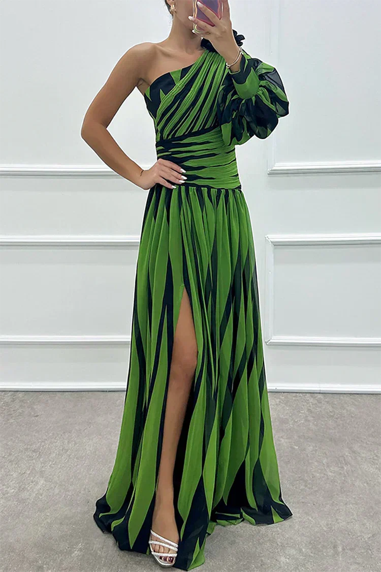 Dovella | Women Evening Striped Dress with Elegant Modern Style