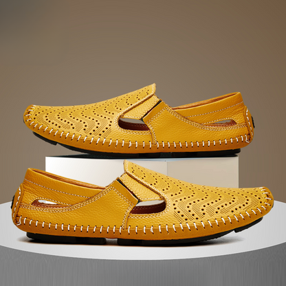 Men's Leather Sandals - Slide Summer Casual Sandals
