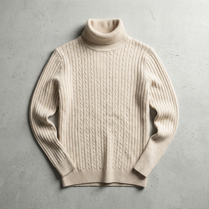 Men's Turtleneck Sweater - Warm Knit Fall Pullover