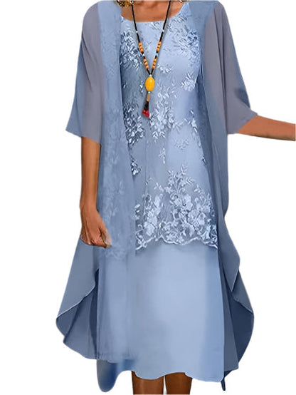 Zandelle | Chic Layered Flowing Midi Wedding Guest Dress for Any Event