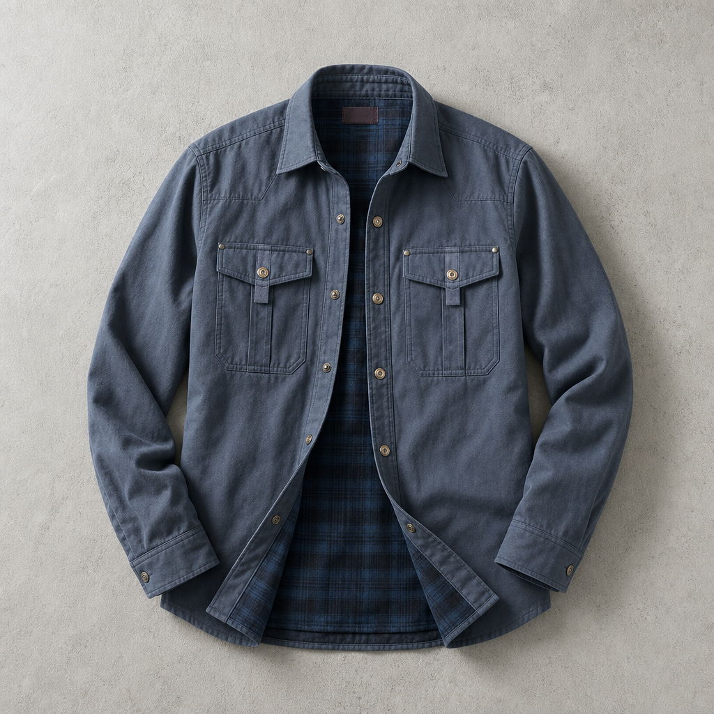 Men's Flannel Lined Shacket - Warm Plaid Overshirt Jacket