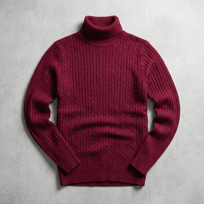 Men's Turtleneck Sweater - Warm Knit Fall Pullover
