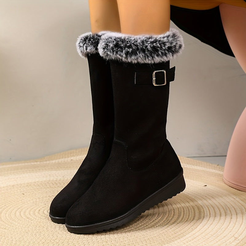 Women's Winter Boots – Cozy Fur-Trimmed Design