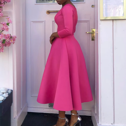 Jazelle | Classic A-Line Midi Wedding Guest Dress Elegant for Formal Events