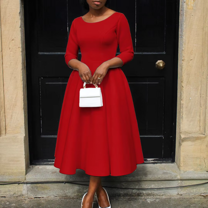 Jazelle | Classic A-Line Midi Wedding Guest Dress Elegant for Formal Events