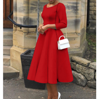 Jazelle | Classic A-Line Midi Wedding Guest Dress Elegant for Formal Events