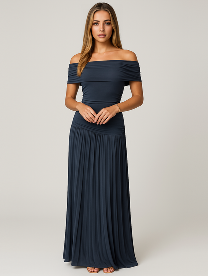 Zoravelle | Elegant Pleated Occasion Dress with Sophisticated Style