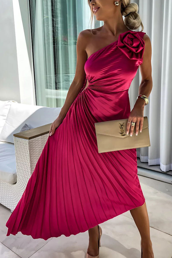 Marlene | Chic Asymmetrical Pleated Evening Dress Women Style