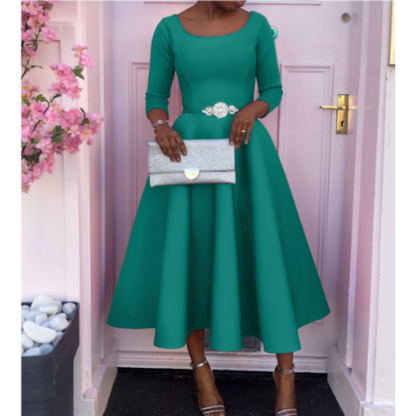 Jazelle | Classic A-Line Midi Wedding Guest Dress Elegant for Formal Events