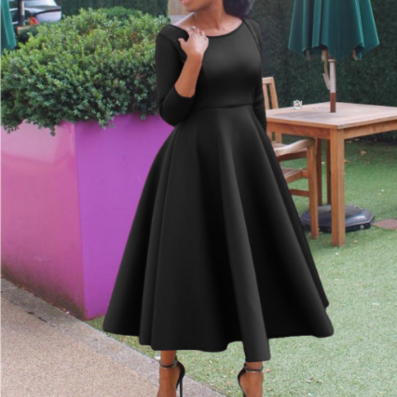 Jazelle | Classic A-Line Midi Wedding Guest Dress Elegant for Formal Events
