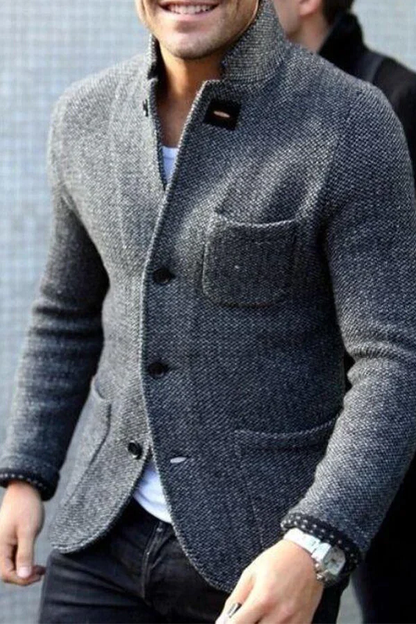Men's Wool Blend Cardigan Jacket Casual Fall Jacket