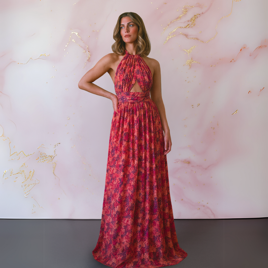 Maebelle | Summer Floral Slit Dress with Elegant Chic Style