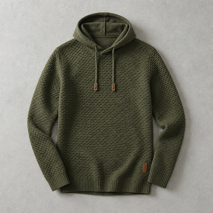Men's Pullover Hoodie - Basket Weave Casual Sweatshirt
