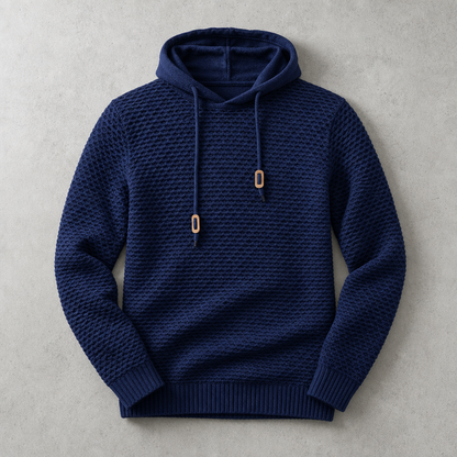 Men's Pullover Hoodie - Basket Weave Casual Sweatshirt