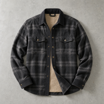 Men's Sherpa Lined Flannel Shirt Jacket - Plaid Field Overshirt