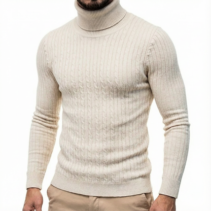 Men's Turtleneck Sweater - Warm Knit Fall Pullover