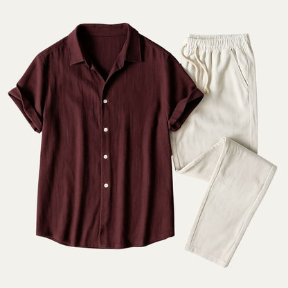 Amalfi Collection | Men's Linen Set with Premium Breathable Fabric | Effortless Summer Style for Warm Weather 0