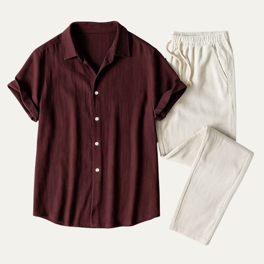 Amalfi Collection | Men's Linen Set with Premium Breathable Fabric | Effortless Summer Style for Warm Weather 0