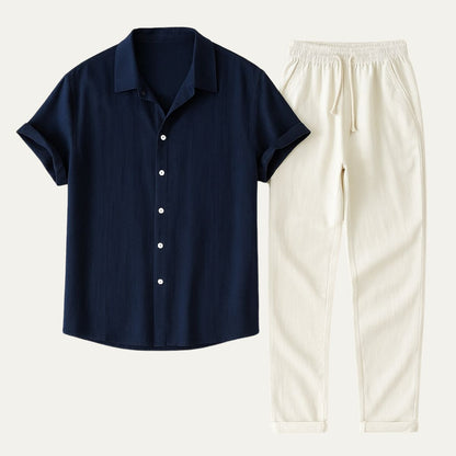 Amalfi Collection | Men's Linen Set with Premium Breathable Fabric | Effortless Summer Style for Warm Weather 1