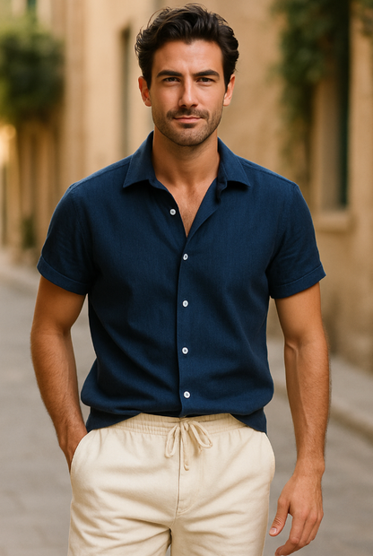 Amalfi Collection | Men's Linen Set with Premium Breathable Fabric | Effortless Summer Style for Warm Weather 3