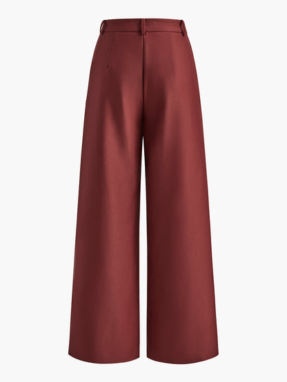 Grelisee | Women's Wide Leg High Waist Pants with Belted Waist Style