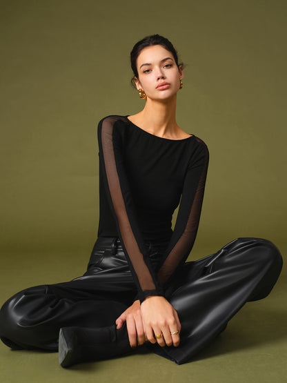 Blayke | Trendy Casual Spring Top with Mesh Sleeve Design