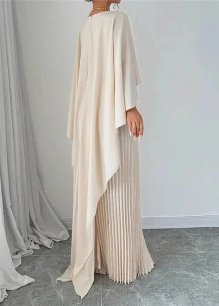 Seraphine | Pleated Cape Maxi Wedding Guest Dress Elegant Look
