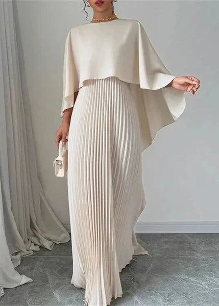 Seraphine | Pleated Cape Maxi Wedding Guest Dress Elegant Look