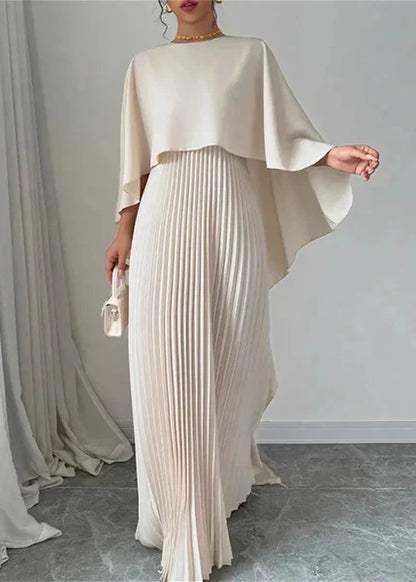 Seraphine | Pleated Cape Maxi Wedding Guest Dress Elegant Look
