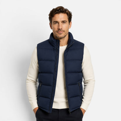 Men's Quilted Puffer Vest - Lightweight Insulated Zip Up