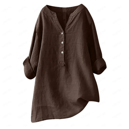 Elliette | Casual Loose Button Top with Airy Comfortable Fit