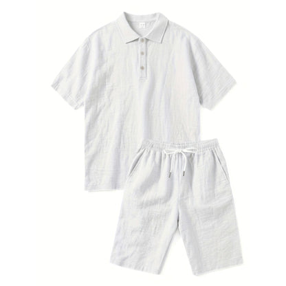 Casual Style | Men's Outfit with Short Sleeve Polo & Elastic Shorts | Comfortable Summer Wear 0