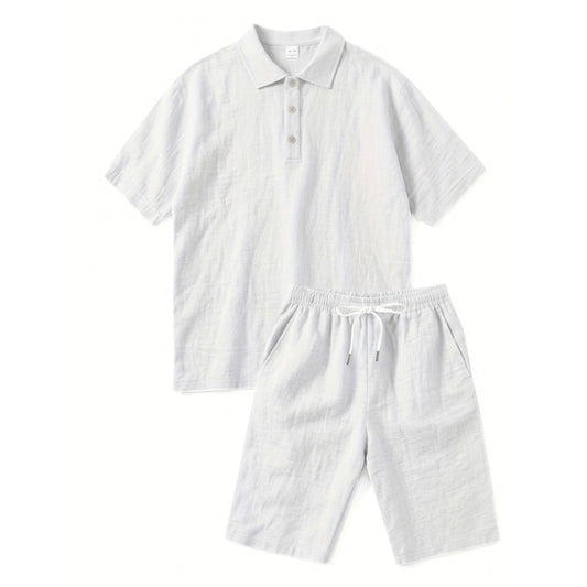 Casual Style | Men's Outfit with Short Sleeve Polo & Elastic Shorts | Comfortable Summer Wear 0
