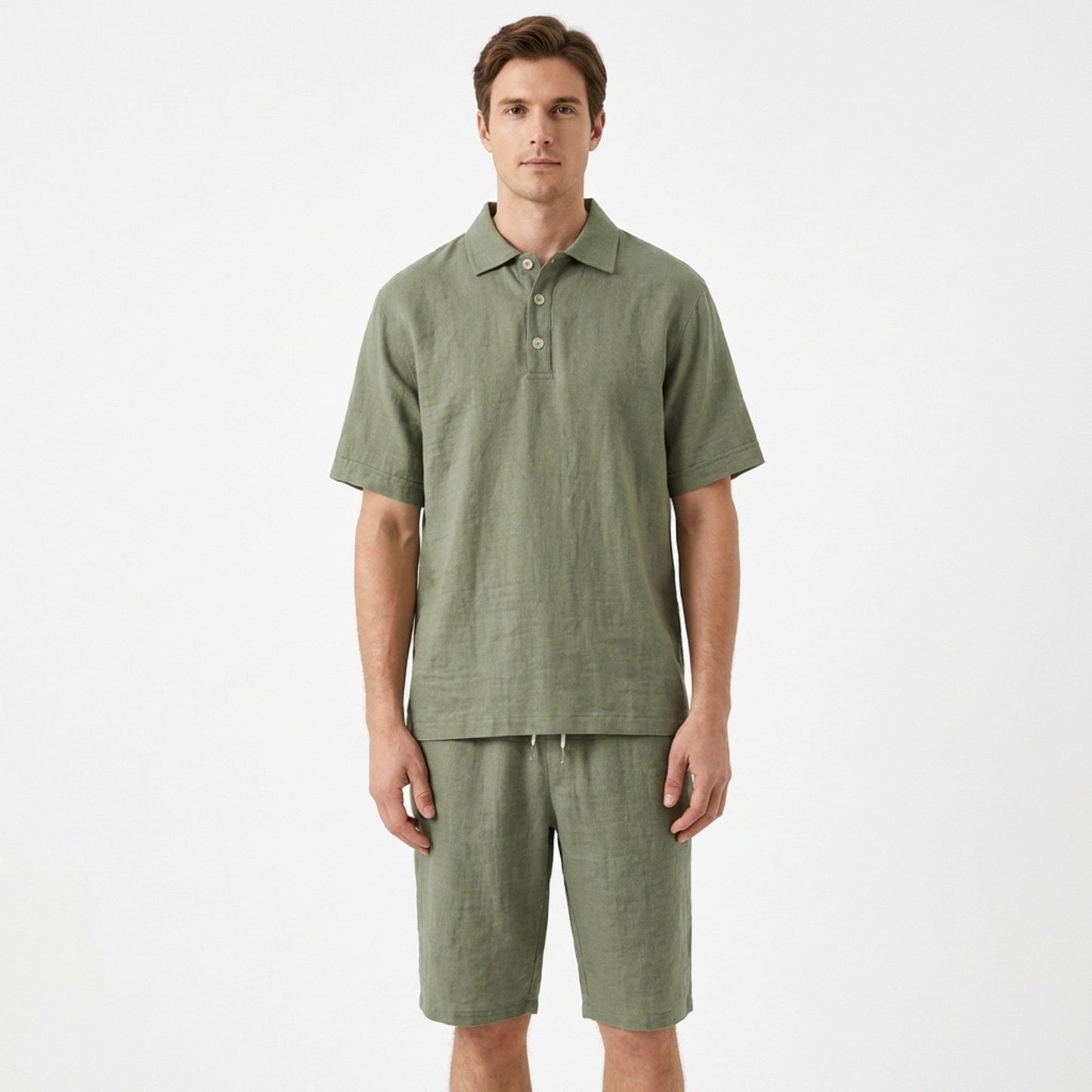Casual Style | Men's Outfit with Short Sleeve Polo & Elastic Shorts | Comfortable Summer Wear 1
