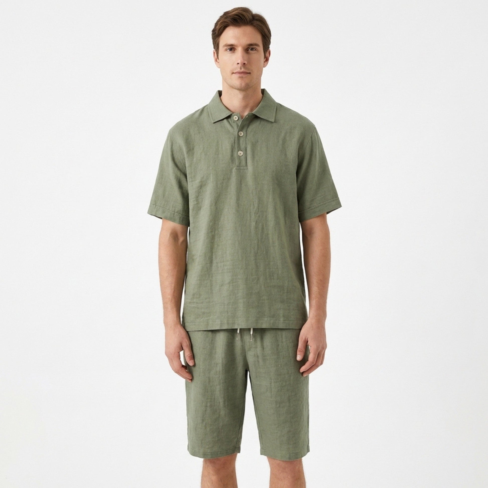 Casual Style | Men's Outfit with Short Sleeve Polo & Elastic Shorts | Comfortable Summer Wear 1